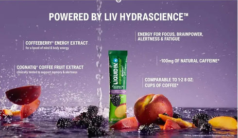 Liquid I.V. Energy Multiplier, Blackberry Peach - 26 Stick Packs
